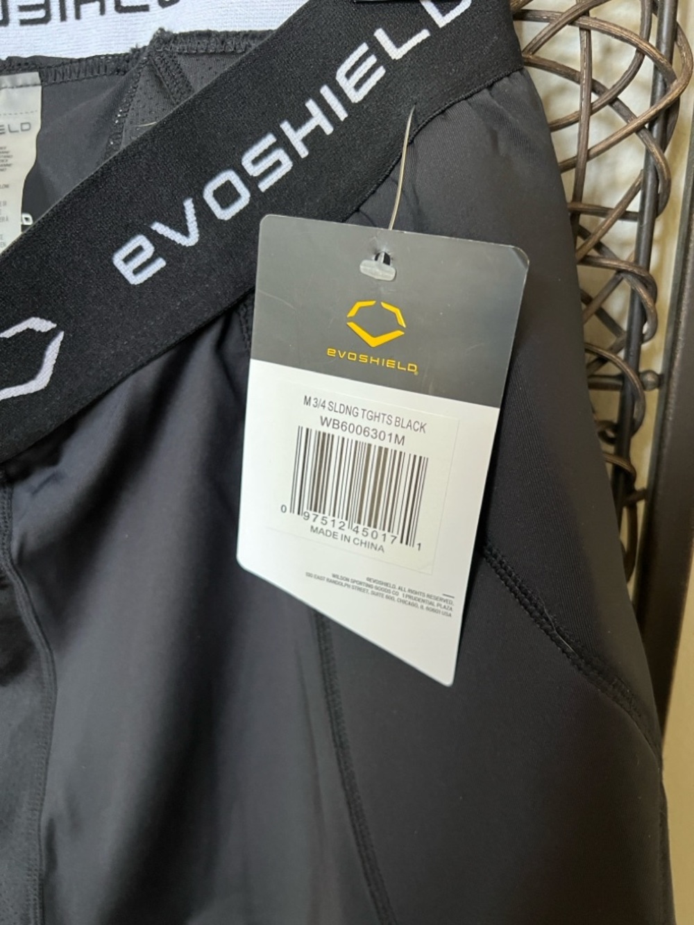 EvoShield 3/4 Sliding Tights Baseball Black M, NEW